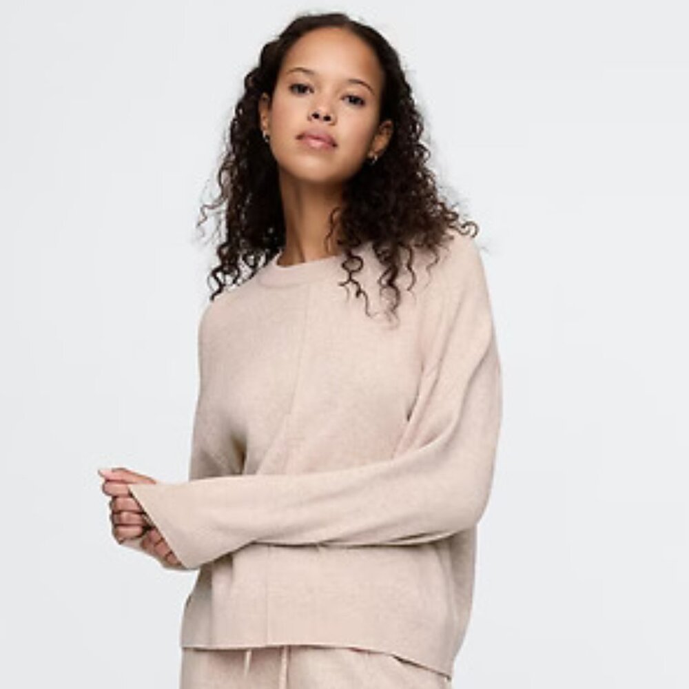 Gap CashSoft Slouchy Seam Sweater in cobblestone beige